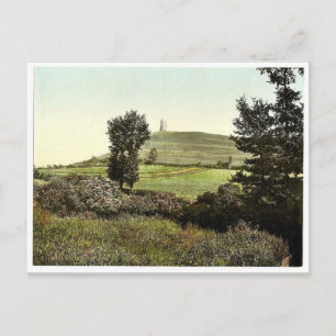 Tor Hill, Glastonbury, Englandレアフォトクロム ポストカード