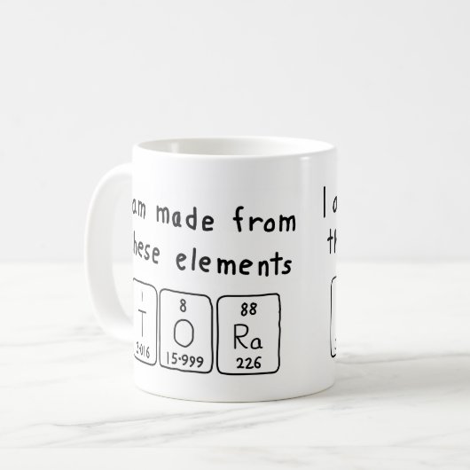 Toraの周期表の名前のマグ コーヒーマグカップ (正面左)