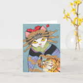Tora Oiran Notecard カード (黄色い花)