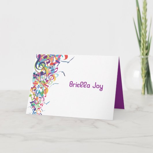 TORAHのこうもりのバーの(ユダヤ教の)バル・ミツバーのサンキューカードの音 ノートカード (正面)