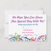 TORAHのこうもりのバーの（ユダヤ教の）バル・ミツバーの応答カードの音 出欠カード (正面)