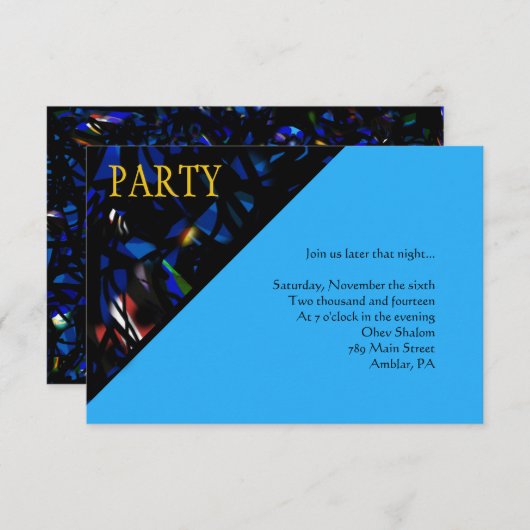 TORAHのバーのバルミツワーのパーティーカードを読むこと 招待状 (正面/裏面)