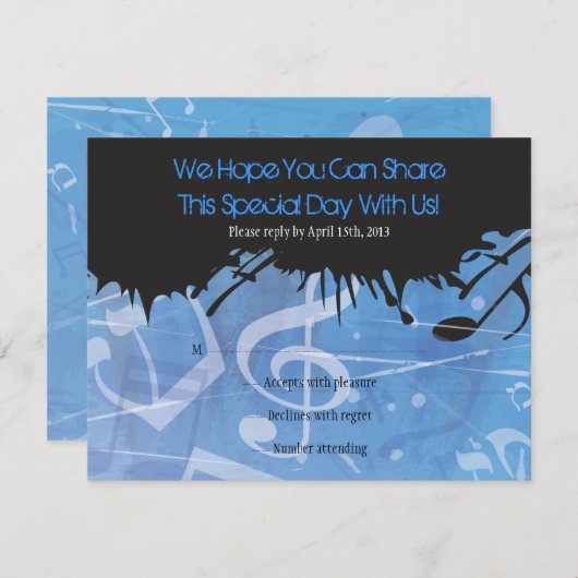 TORAHのバーのバルミツワーの応答カードのメロディー 出欠カード (正面/裏面)