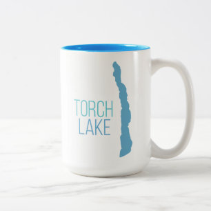 torch湖、Kalkaska郡、ミシガン州 ツートーンマグカップ