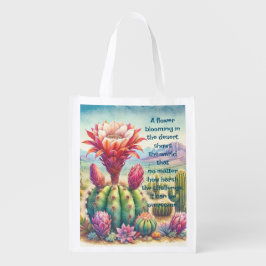 Torch Cactus Flower & Quote エコバッグ