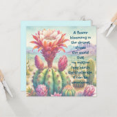 Torch Cactus Flower & Quote カード (正面/裏面インサイチュ)