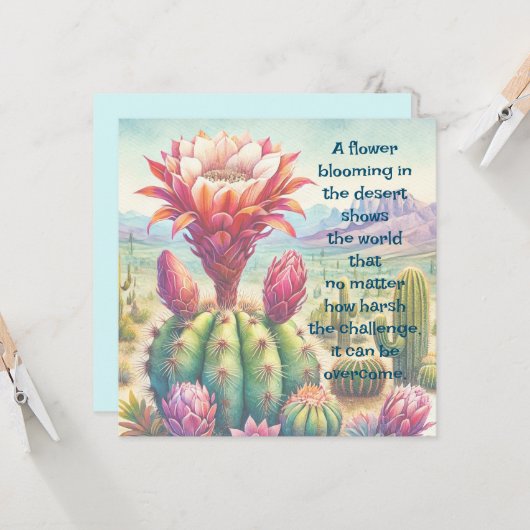 Torch Cactus Flower & Quote カード (正面/裏面インサイチュ)