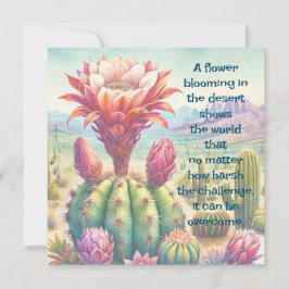 Torch Cactus Flower & Quote カード
