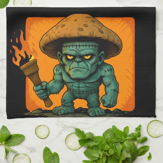 Torch & Temper – Mushroom Beast Design キッチンタオル (折り畳み)