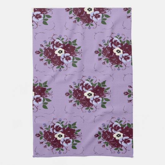 Torchon - Bouquet de Violettes キッチンタオル (縦)