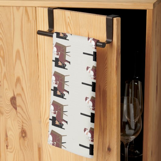 Torchon de Cuisine Décoratif Père Noël Cheminée キッチンタオル (三つ折り)