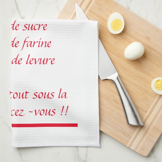 Torchons Recette Gâteau Yaourt キッチンタオル (四つ折り)