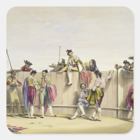 Toreros Reposing between the Bulls, 1865 (color l スクエアシール (正面)