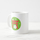 Toriiの(赤いおよび緑の)マグ コーヒーマグカップ (正面左)