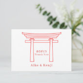 Torii Gate Bilingual Japanese English Wedding  サンキューカード (スタンド正面)