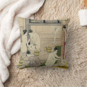 Torii Kiyonagaの浴場の女性 クッション (ブランケット)