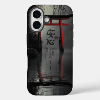 Torii Tranquility: Peace of Mind in Reflection iPhone 16ケース