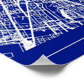 Torino City Map Poster – Blueprint Architectural  ポスター (角)
