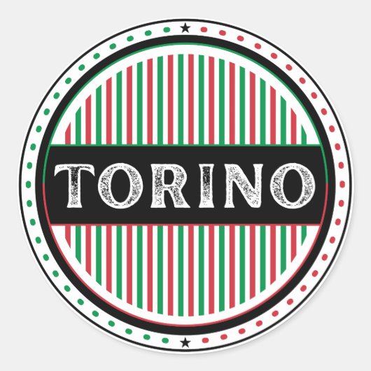 Torino City Pride Emblem – Italian Identity ラウンドシール (正面)