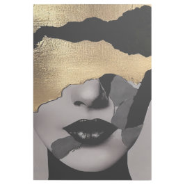 Torn Golden Face Abstract Art Elegant Texture ギャラリーラップ