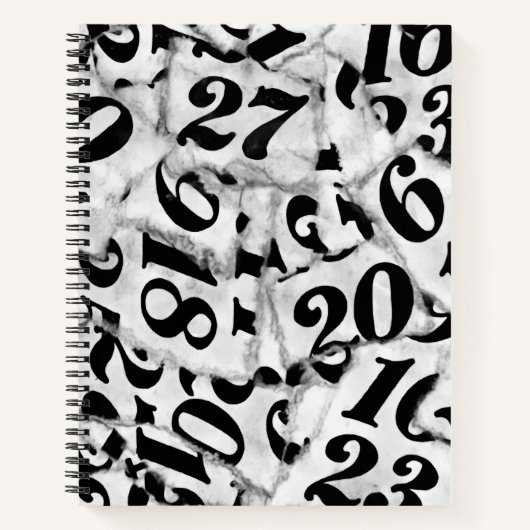 Torn Paper Numbers Collage Art  ノートブック (正面)