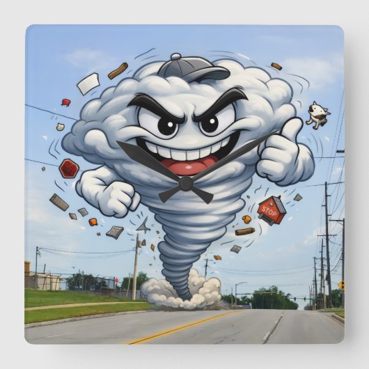 Tornado スクエア壁時計 (正面)