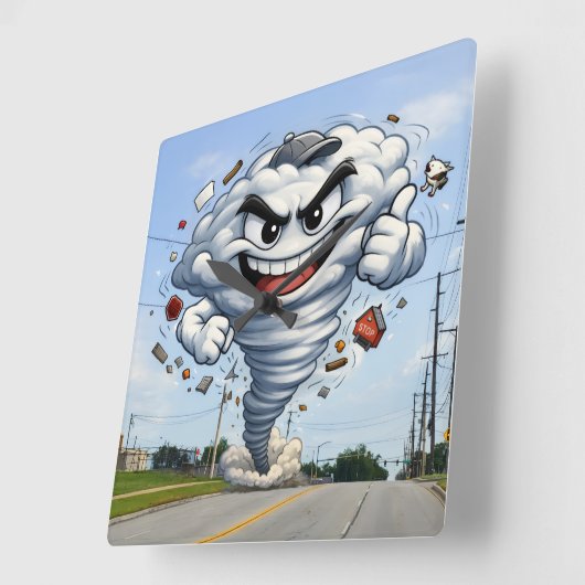 Tornado スクエア壁時計 (傾斜)