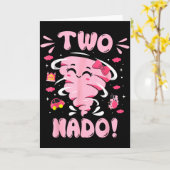 Tornado 2 Year Old Girl Birthday Two Nado 2nd Bday カード (黄色い花)