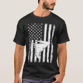 Tornado US Flag Hurricane Storm Tornado Chaser Men Tシャツ (正面)