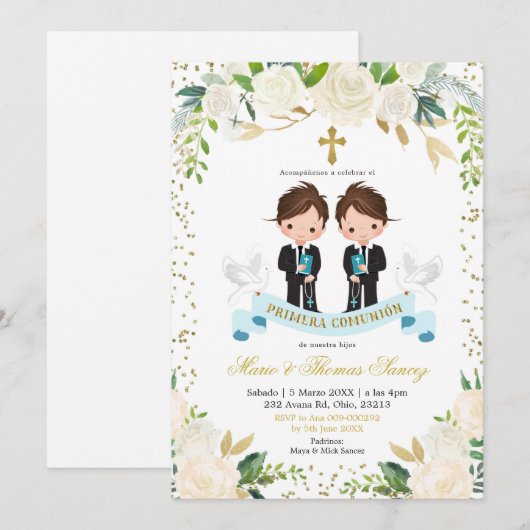 Torneo de Primera ó de Flora Blanca español 招待状 (正面/裏面)