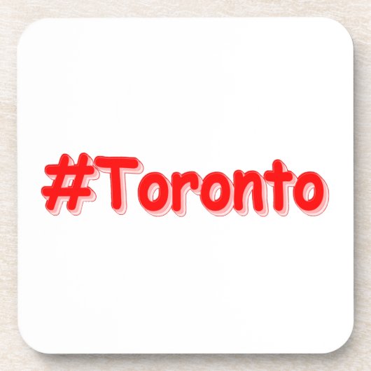 「#Toronto」かわいいデザイン。買今 コースター (正面)