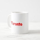 「#Toronto」かわいいデザイン。買今 コーヒーマグカップ (正面左)