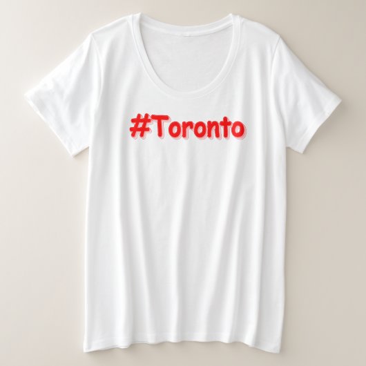 「#Toronto」かわいいデザイン。買今 プラスサイズTシャツ (デザイン正面)
