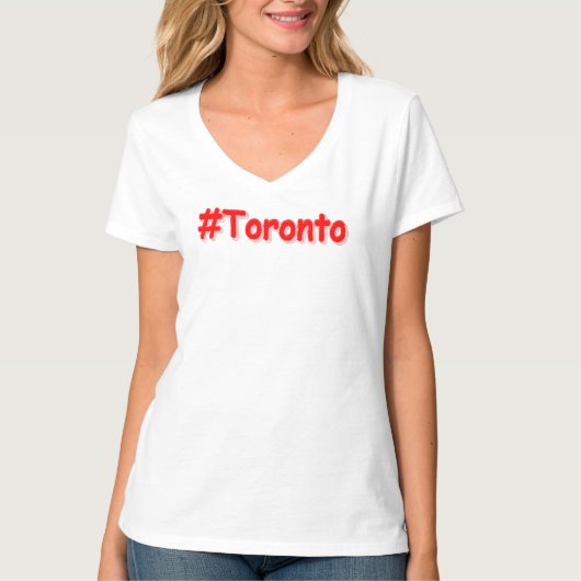 「#Toronto」かわいいデザイン。買今 Tシャツ (正面)