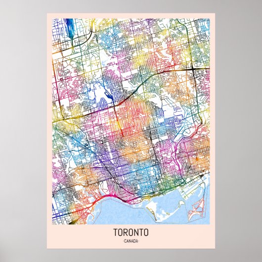 Toronto Canada City Map ポスター (正面)