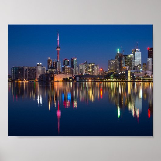 Toronto Canada night cityscape ポスター (正面)