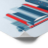 Toronto, Canada | Red, White and Blue Skyline ポスター (角)