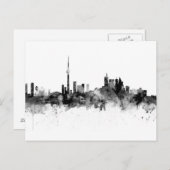 Toronto Canada Skyline Black White ポストカード (正面/裏面)