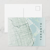 Toronto City Map Minimal Postcard ポストカード (正面/裏面)