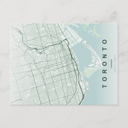 Toronto City Map Minimal Postcard ポストカード (正面)