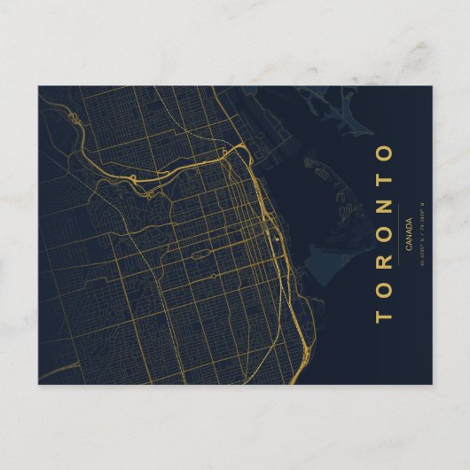 Toronto City Map Minimal Postcard ポストカード (正面)