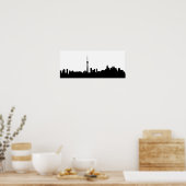toronto cityscape canada city symbol black silhoue ポスター (キッチン)