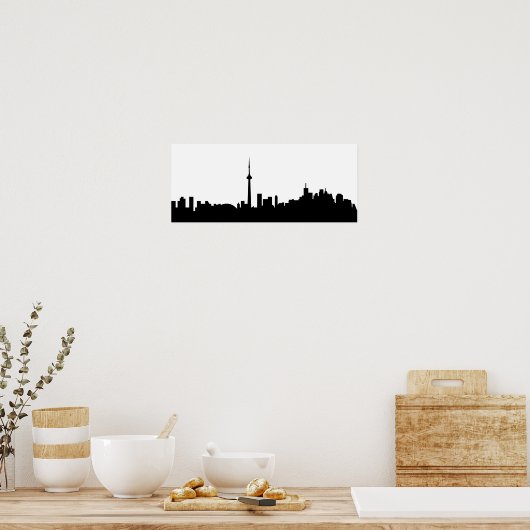 toronto cityscape canada city symbol black silhoue ポスター (キッチン)