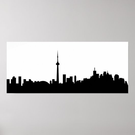toronto cityscape canada city symbol black silhoue ポスター (正面)