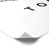 Toronto Minimalist Map (Black & White) ポスター (角)