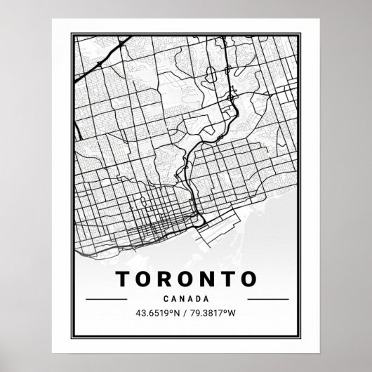 Toronto Ontario Canada Travel City Map ポスター (正面)