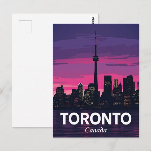 Toronto Skyline City Tower Sunset ポストカード (正面/裏面)