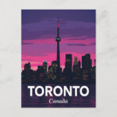 Toronto Skyline City Tower Sunset ポストカード (正面)