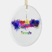 Toronto skyline in watercolor セラミックオーナメント (右)