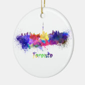 Toronto skyline in watercolor セラミックオーナメント (左)